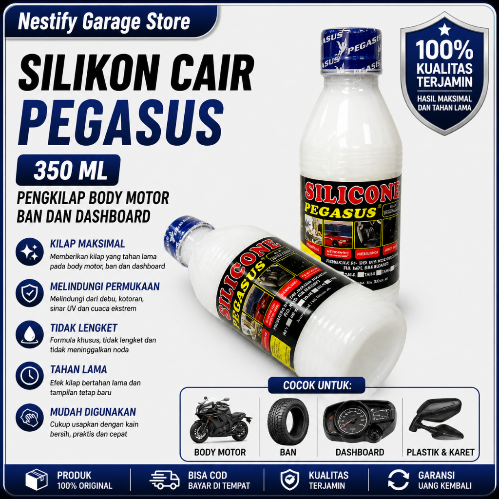 SILICONE SILIKON CAIR UNTUK MENGKILAPKAN BODY MOTOR MOBIL BAN UKURAN 350ML GOOD QUALITY