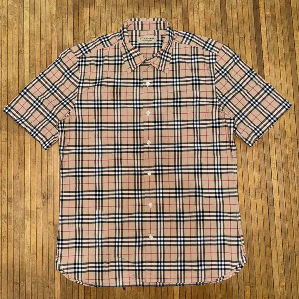 BURBERRYS SIMPSON NOVA CHECK BEIGE CASUAL LUXURY SHORT SLEEVE SHIRT