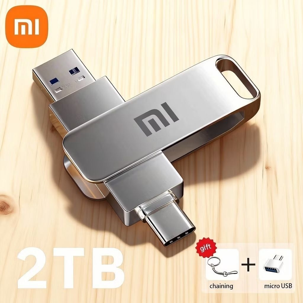 Xiaomi TYPE-C Flashdisk 3 IN1 USB 3.0Kecepatan Tinggi, Driver Flash Logam OTG 1tb 2tb