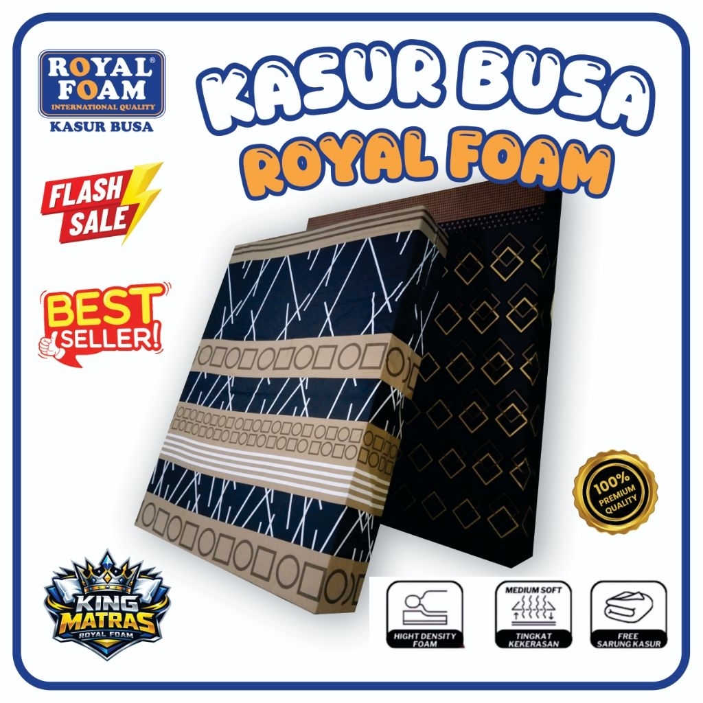 Kasur Busa Royal Foam D16 Tebal 10 14 20 25 30 cm Ukuran 90x200 100x200 120x200 140x200 160x200 180x