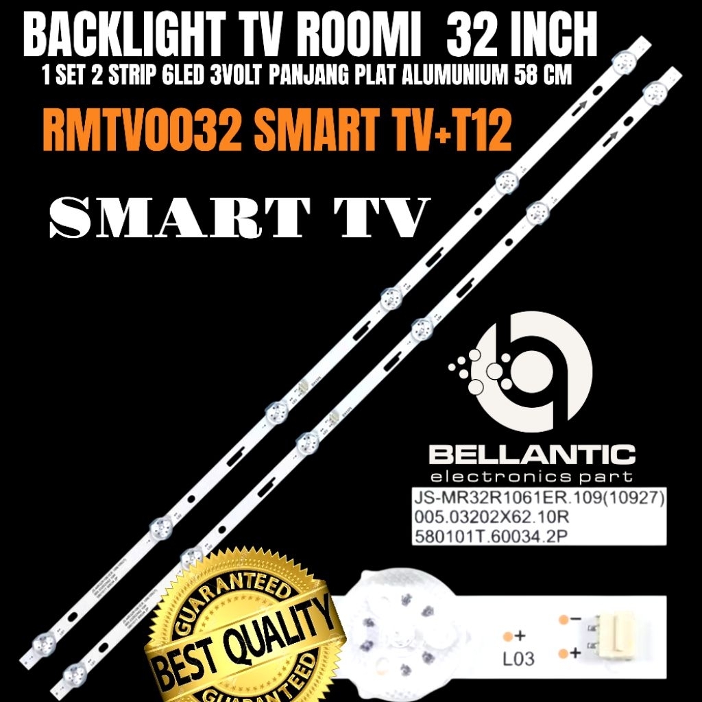 BACKLIGHT TV LED 32 INCH MERK ROOMI SMART TV RMTV0032- SMART TV +12 BACKLIGHT TV ROOMI 32 INCH