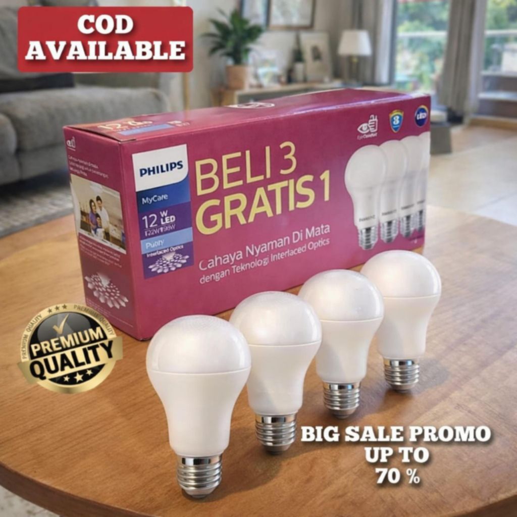 Lampu Led Philips Mycare Bulb Bohlam 12 Watt Isi 4