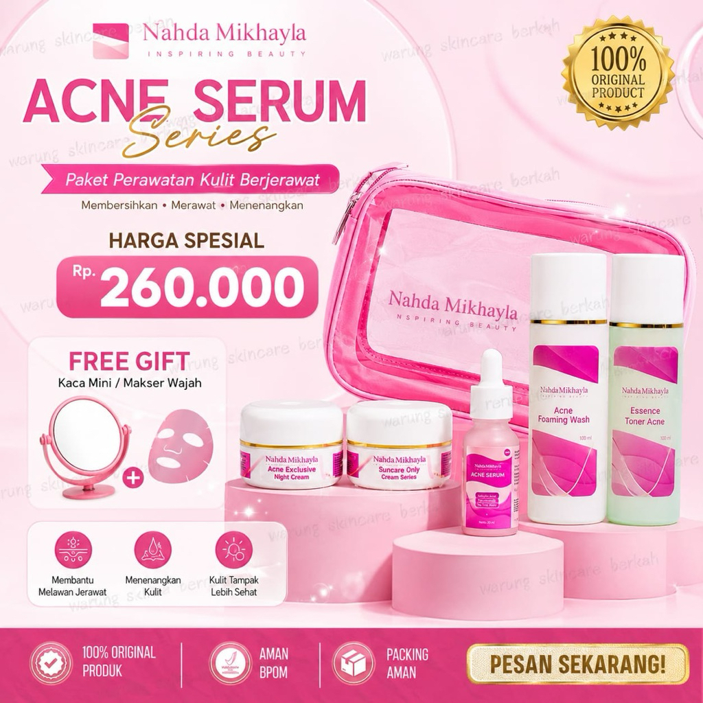 ECERAN NAHDA SKINCARE CREAM MALAM/CREAM SIANG/TONER/SABUN FOAMING WASH