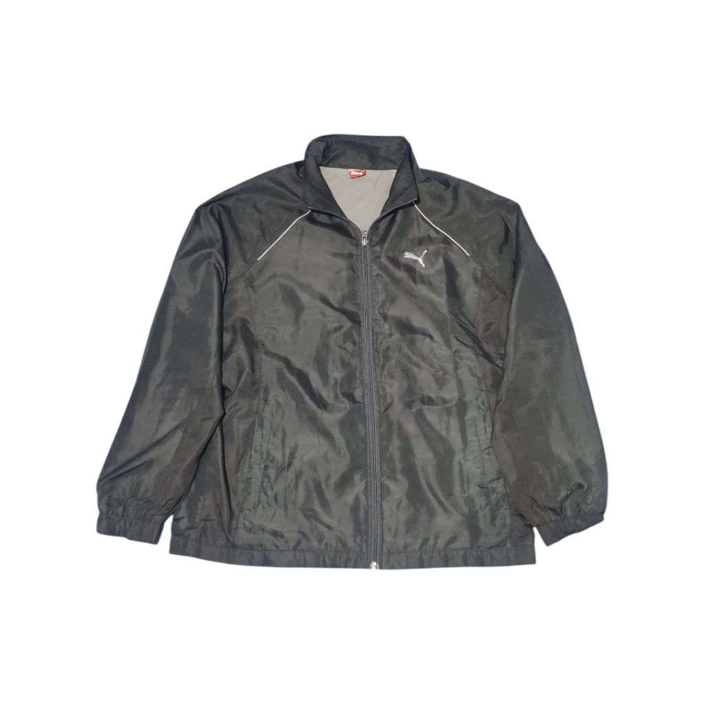 Jaket Windbreaker Track Jacket Preloved Original Puma Sport Lifestyle Dark Grey