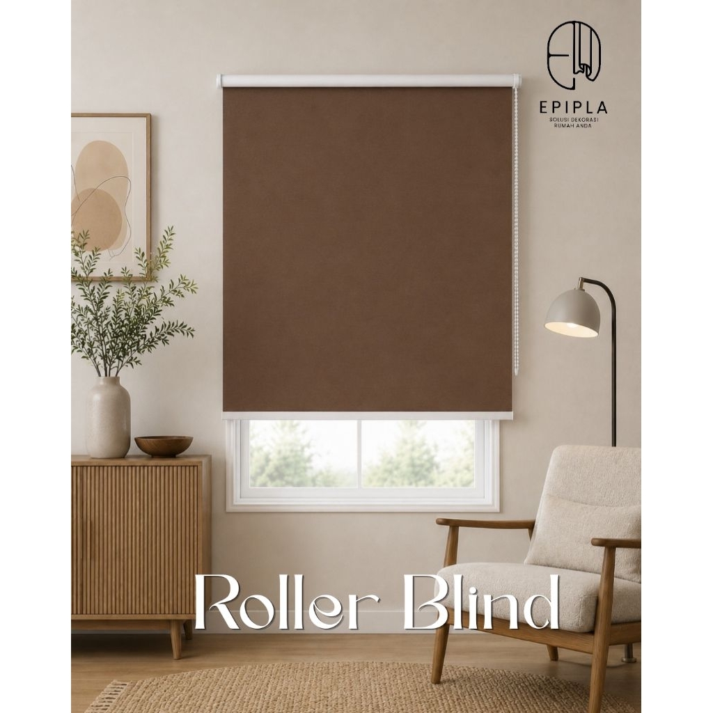 EPIPLA-Roller Blind Tirai Gulung Blackout Lebar 50 55 60 65 70 x 180 Tirai Jendela Kamar Jendela  Mi