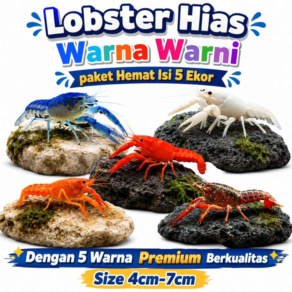 Lobster Hias Paket Hemat 5Jenis Isi5 Lobster Hias Aquarium