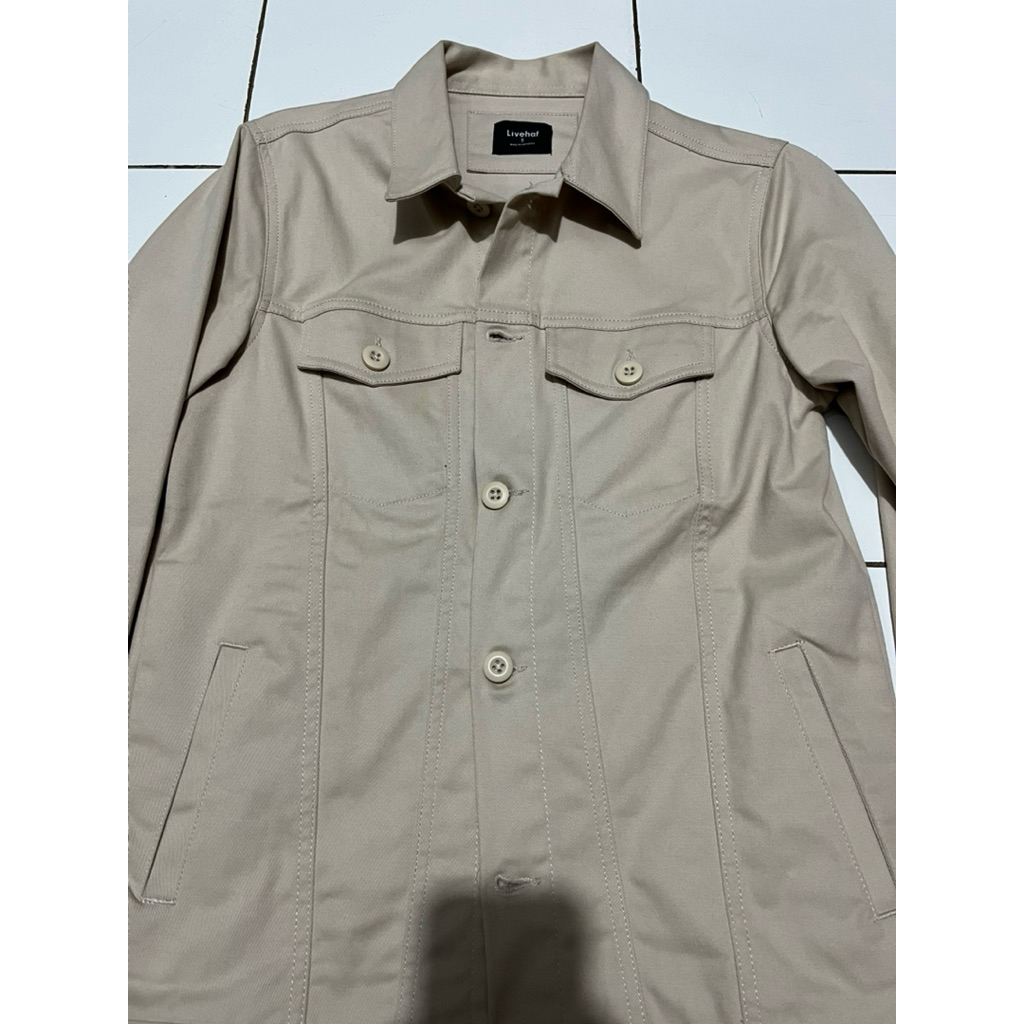 Jaket casual Livehaf cream size S
