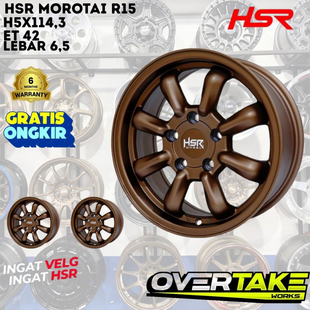 Velg MOROTAI 8055 HSR Ring 15 R15X65 H5X114 3 ET40 MBRZ Super Sale Velg Racing Civic Corolla Lancer 