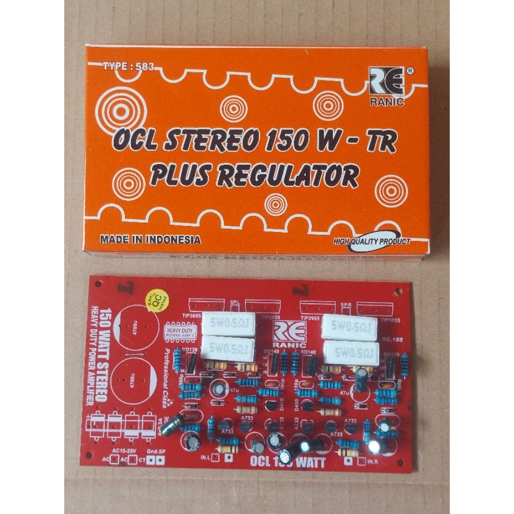 Kit driver power amplifier OCL stereo plus psu regulator ( 583 )