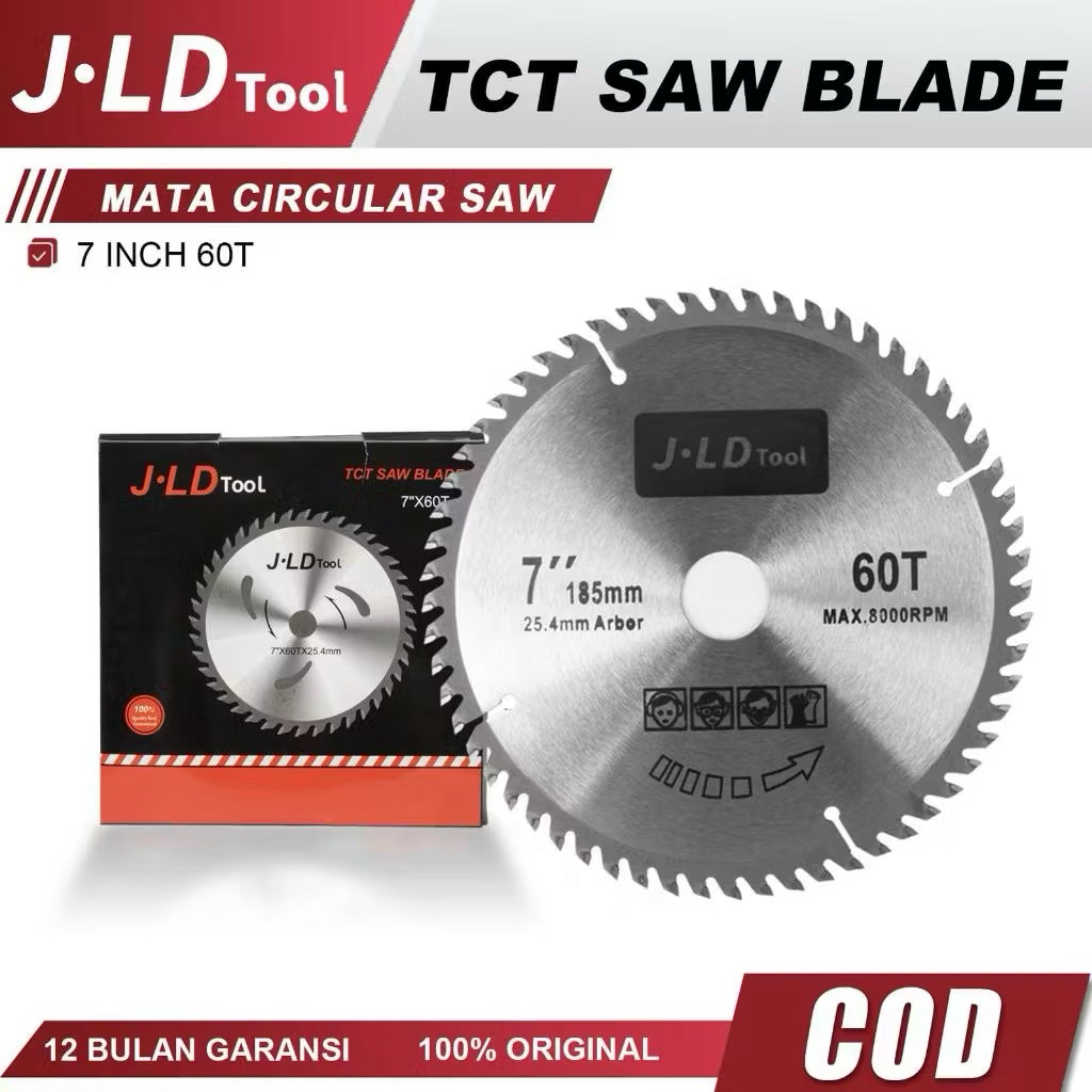 JLD 185mm Circular Saw Blade 7Inch 60T Mata Gerinda Potong Kayu / Mata Gerinda Potong Kayu 7 Inch
