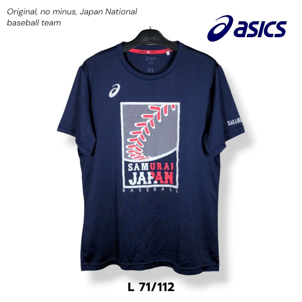 Hayato Sakamoto Jersey Baseball Timnas Samurai Japan by Asics Size L Biru Navy Original