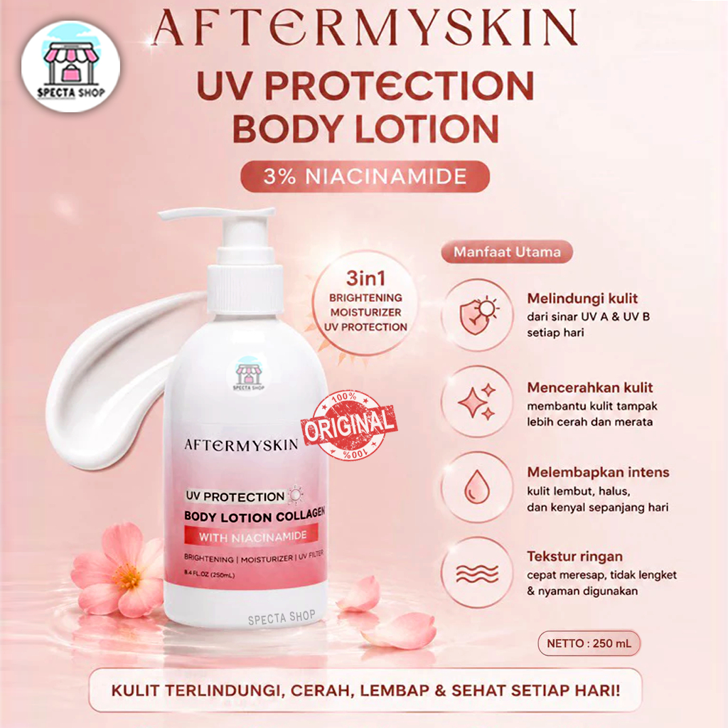After My Skin Body Lotion Collagen With Niacinamide AfterMySkin UV Protection Hand Body Lotion HB