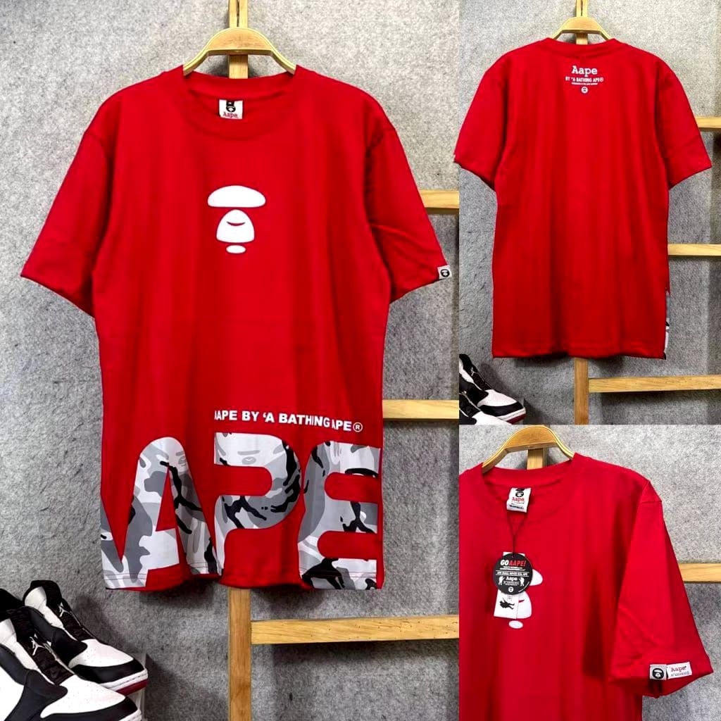 AAPE T-Shirt Branded Premium Kaos Distro Lengan Pendek 100% Cotton Combed 30S Original Quality Unise