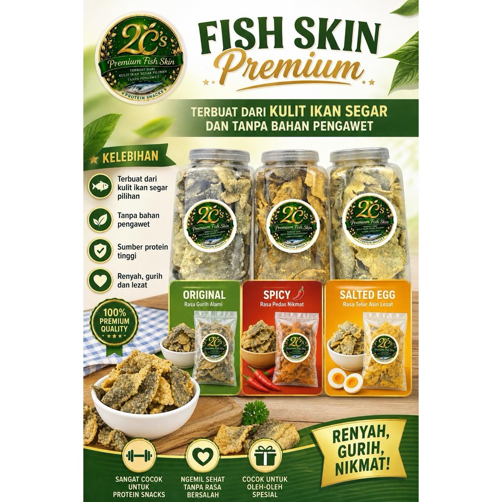 FISH SKIN PATIN SEGAR PREMIUM -+ 180-220g