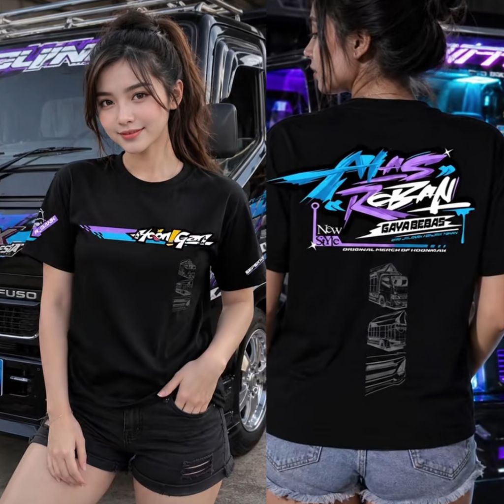 Kaos Hoonigan Alas Roban V7 Baju T-shirt Honigan Alas Roban Rest Area Truk Alas Roban Gaya Bebas Pre