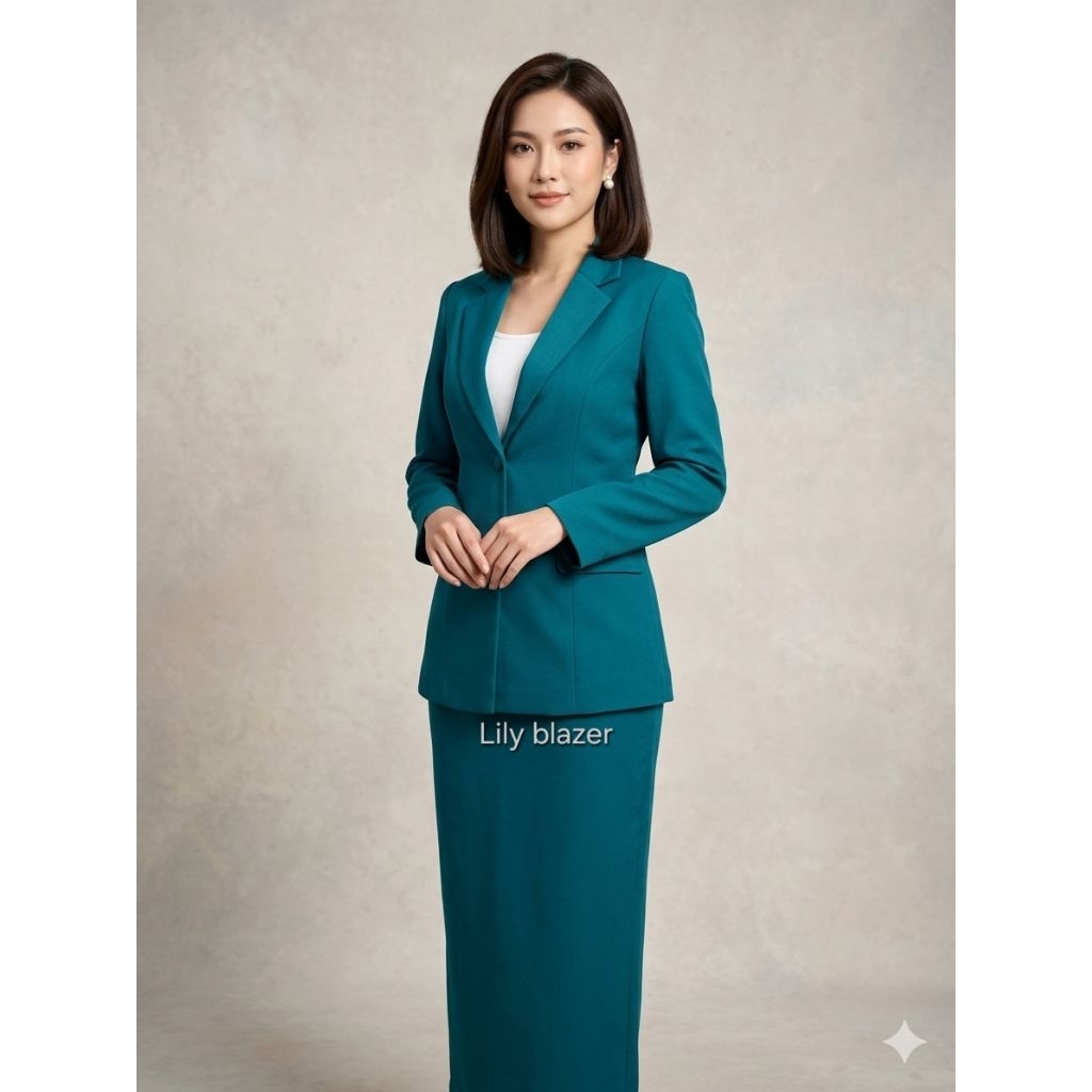 Seragam dinas PKK hijau tosca (XS-6L) free pin pkk