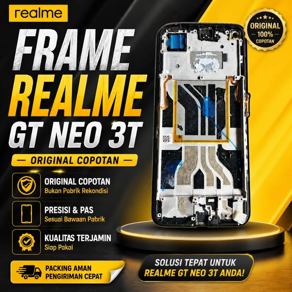 FRAME LCD TATAKAN TULANG MIDDLE REALME GT NEO 3T ORIGINAL COPOTAN
