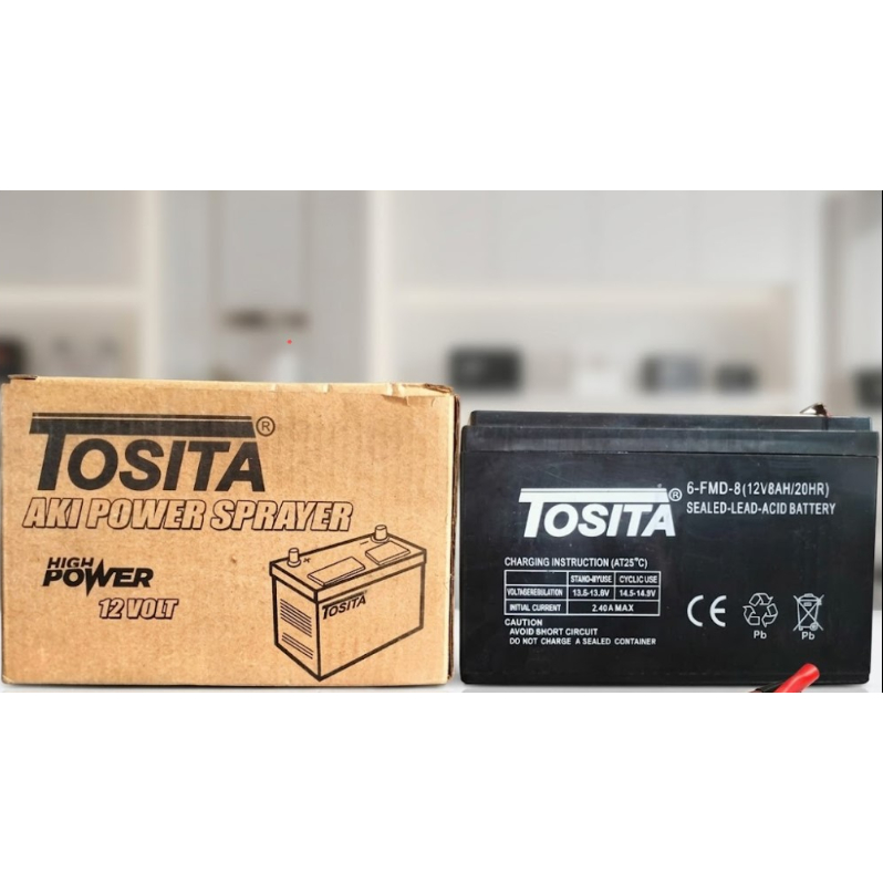 TOSITA BATTERY / BATERAI AKI ACCU KERING SPRAYER ELEKTRIK HAMA 12V 8A