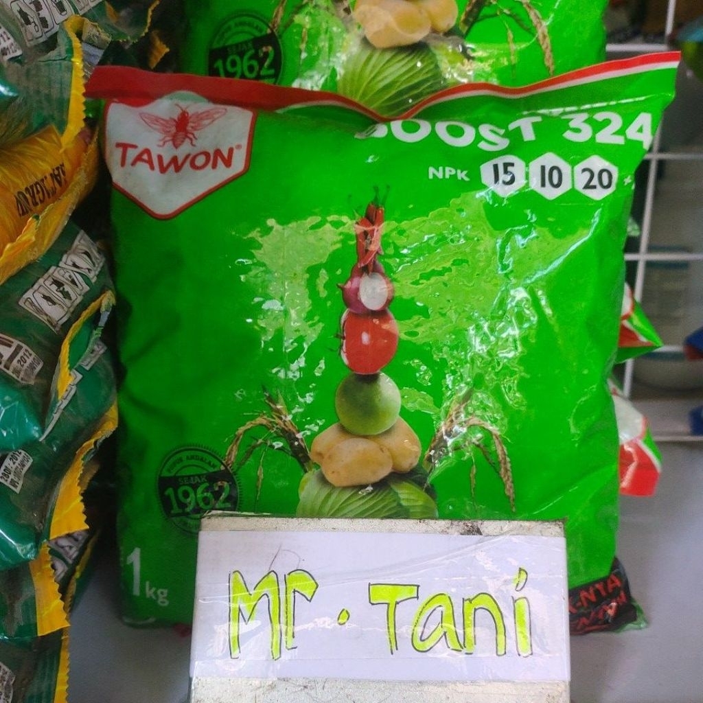 Pupuk NPK 15.10.20+ TE BOOST 324 1kg Tawonl