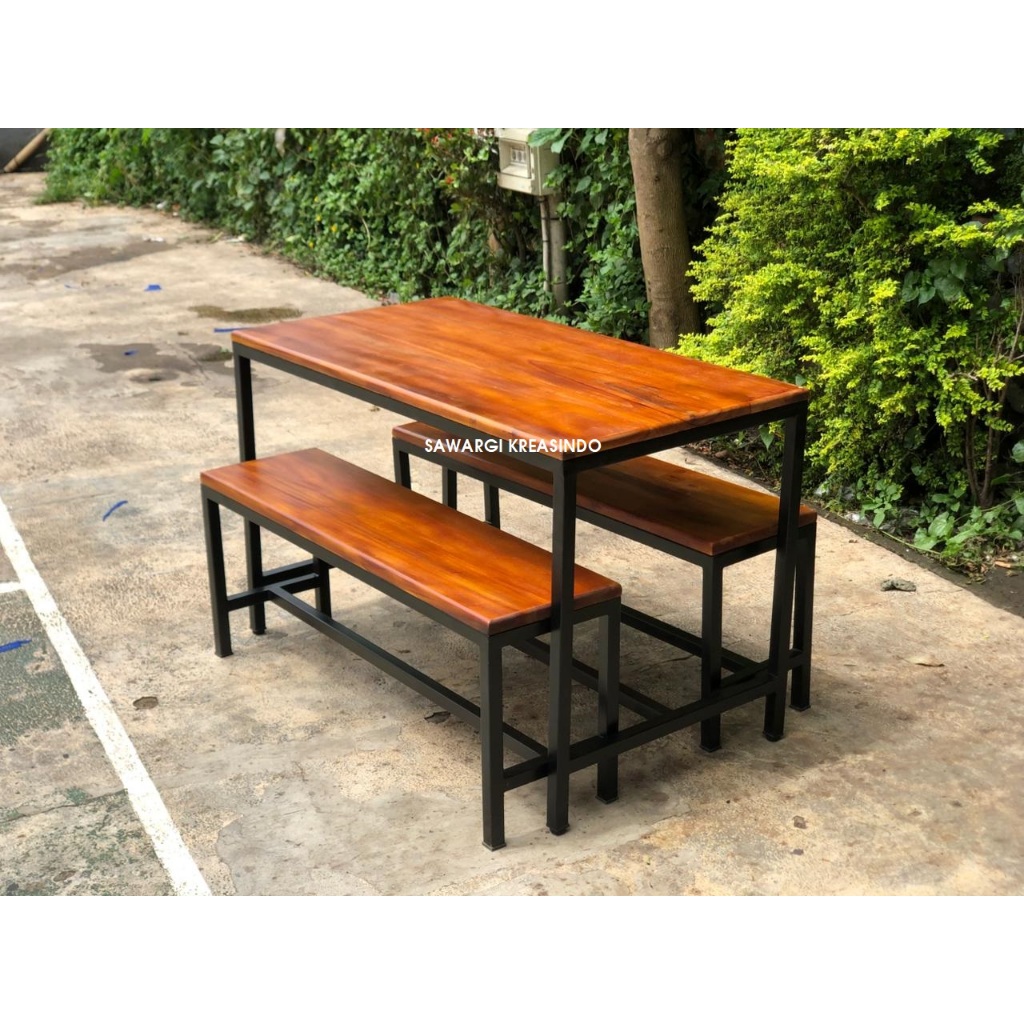 MEJA KURSI CAFE / MEJA KURSI KANTIN / SET MEJA MAKAN RESTO / KURSI TAMAN OUTDOOR INDOOR