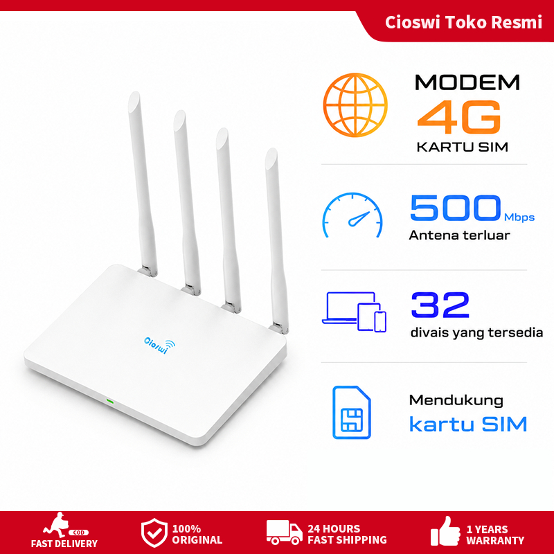 Modem Router WiFi 4G LTE Semua Operator | Telkomsel XL Indosat Tri Axis | Siap Pakai