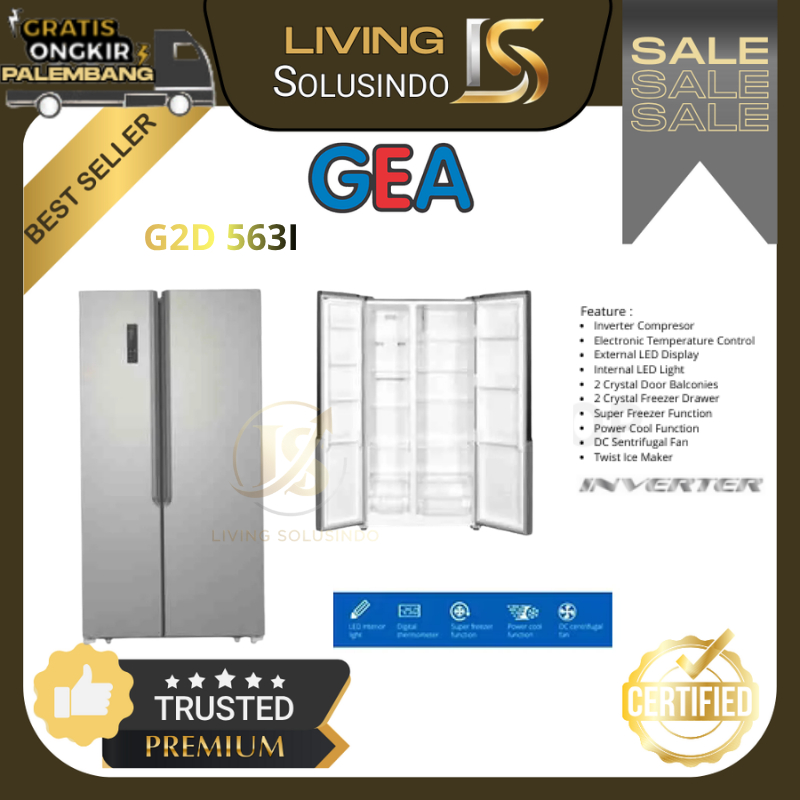 Kulkas GEA 2 Pintu G2D563 Kulkas Set By Side 2 Pintu Lemari GEA Kulkas Side By Side