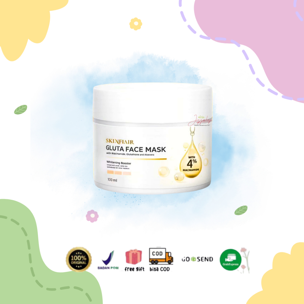 NEW PACKAGING NEW FORMULA - SKINFLAIR GLUTA FACE MASK | masker wajah pencerah | SKINFLAIR POWDER MAS