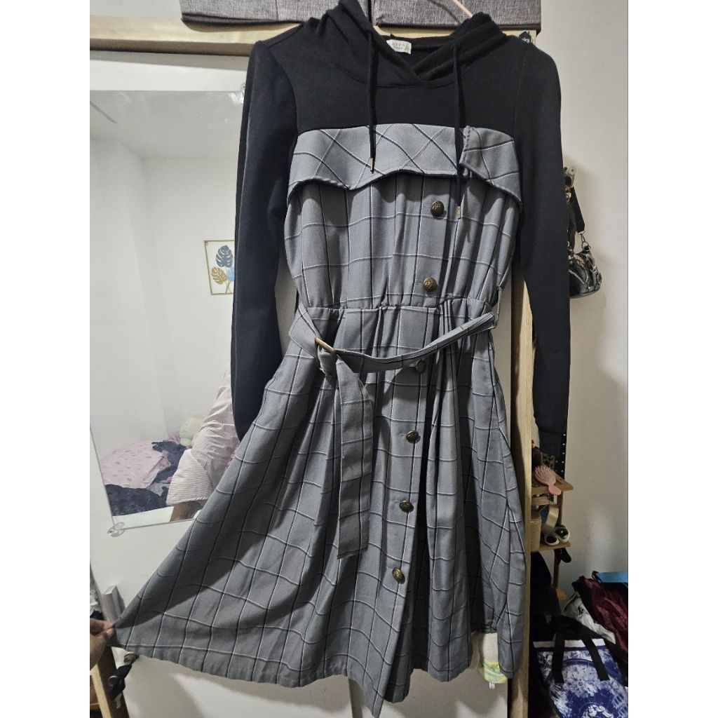 Axes Femme Check Pattern Hoodie OP