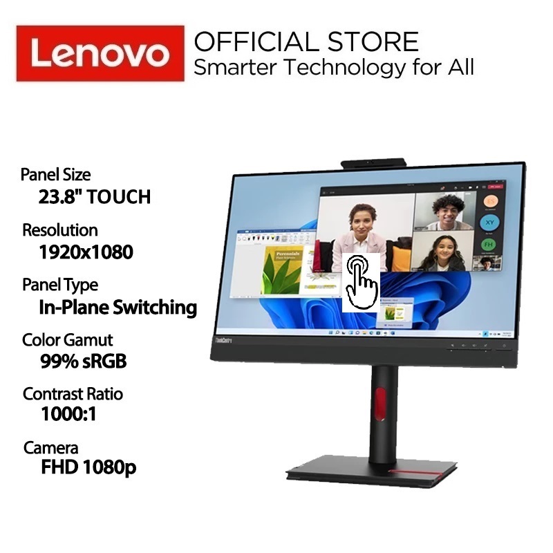 Lenovo Monitor ThinkCentre TIO 24 Gen5 60Hz 1920x1080 23.8" Touchscreen Include Asuransi