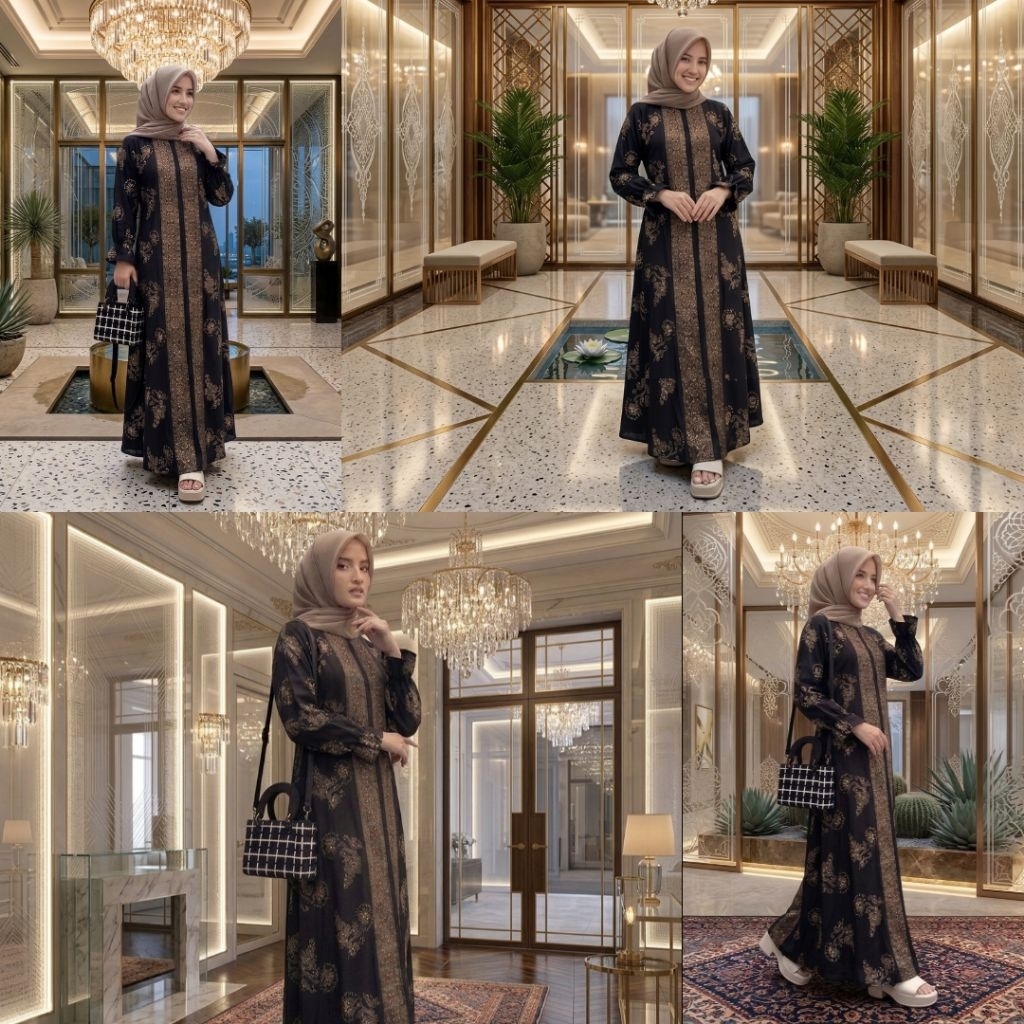 SIDWA FASHION - Gamis Batik Twill Ori Pekalongan Tebal Adem Home Dress Muslim Syari