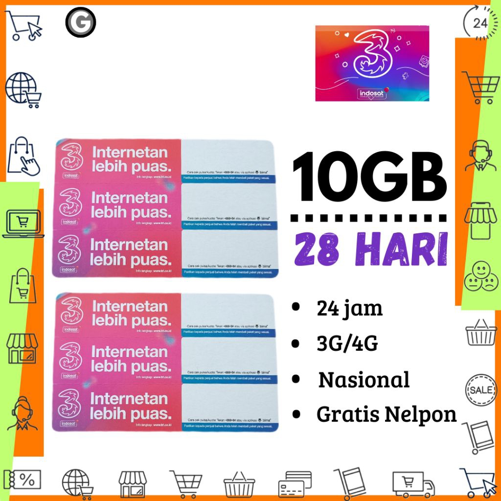 [GROSIR] VOUCHER TRI 10GB/ 28 HARI