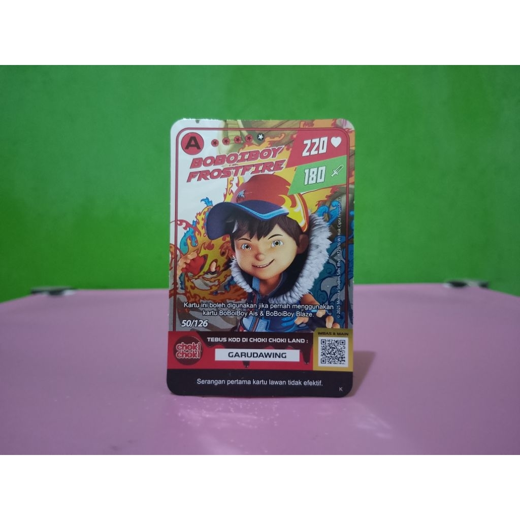 Kartu Monsta Galaxy Card CHOKI-CHOKI x BOBOIBOY - BOBOIBOY FROSTFIRE - A Foil Hologram Murah Retro V