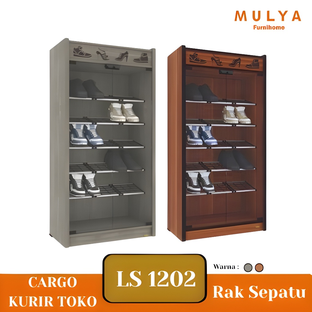 Rak Sepatu/ Lemari Sepatu Kaca - LS 1202