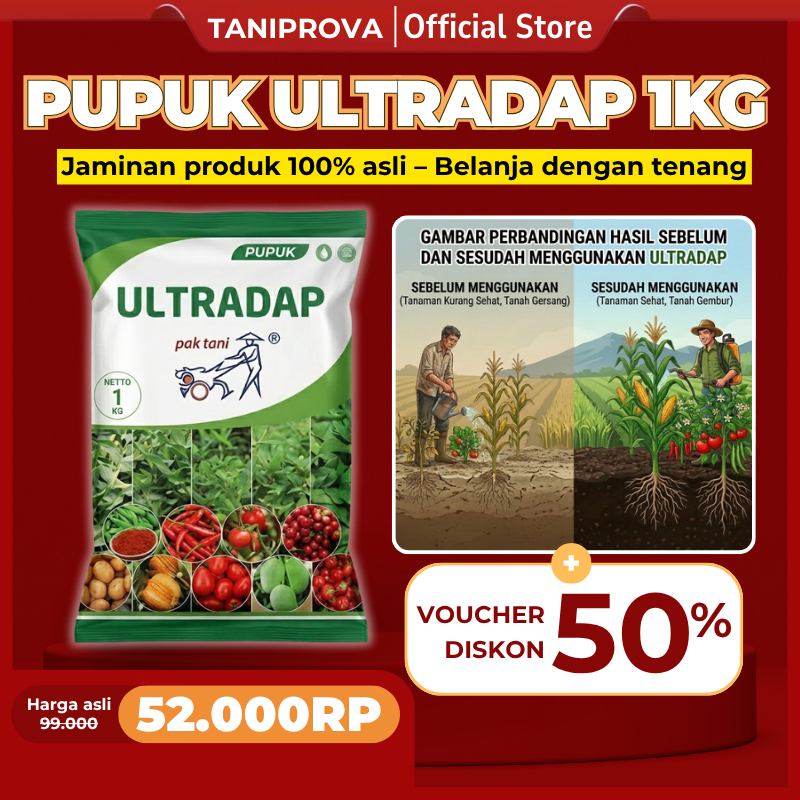 Pupuk ultradap 1 kg original, Perangsang Akar & Bunga – Untuk Sayuran & Tanaman Buah