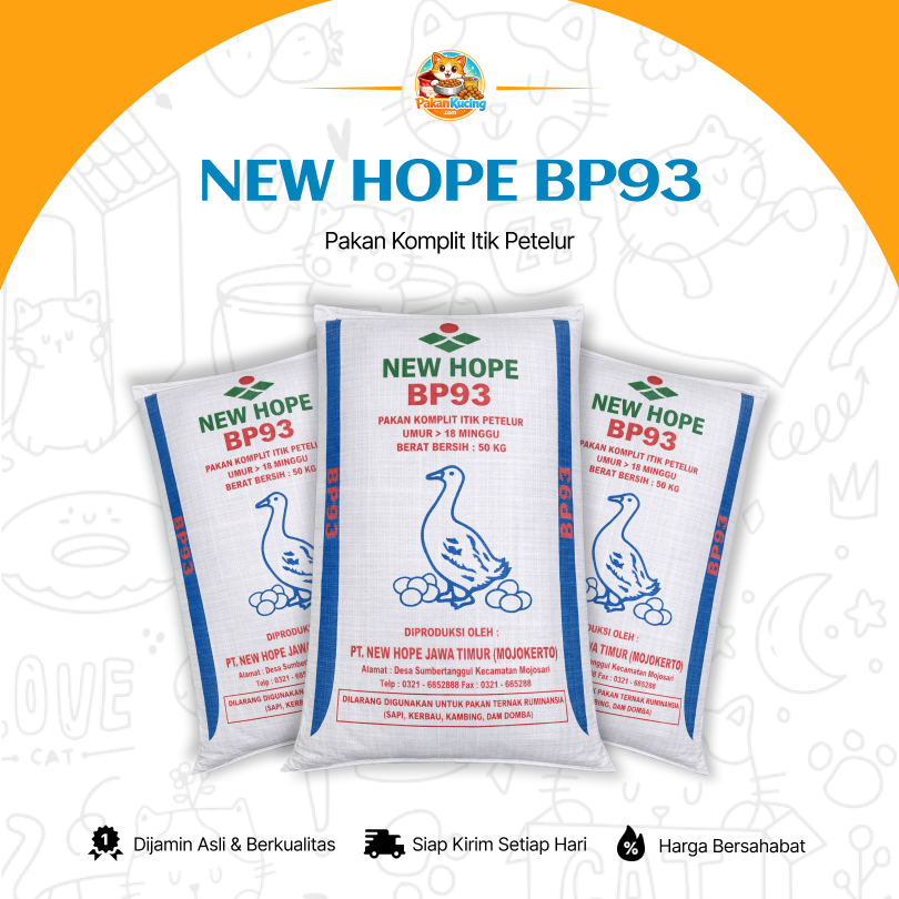 New Hope BP93 - Pakan Komplit Itik Petelur Masa Produksi (Umur > 18 Minggu) | REPACK | PakanKucingCo
