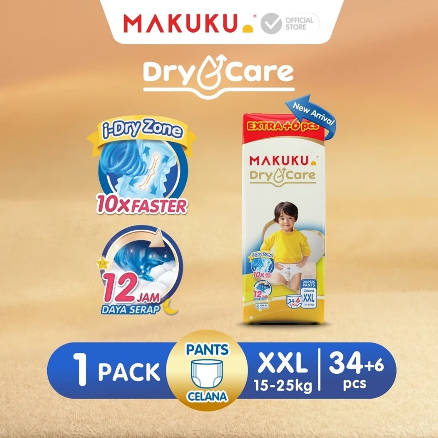 Makuku Air Diapers NEW DRY CARE XXL34+6 MAKUKU DRY CARE PANTS Popok Celana