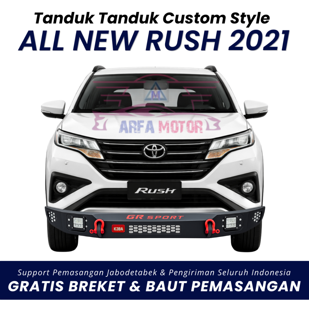 Tanduk depan All New Rush 2021 custom towing pengaman pelindung bemper anti karat