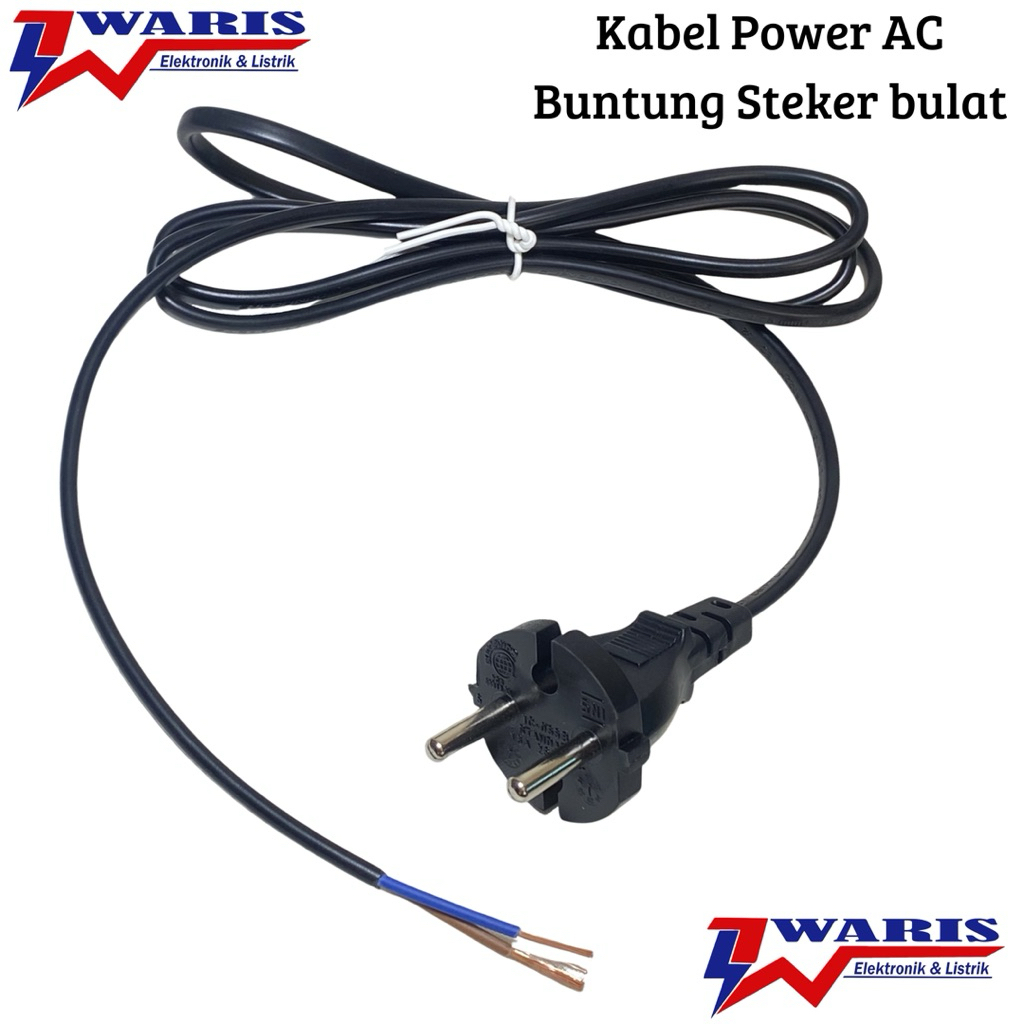 Kabel Power AC Buntung Steker Bulat SNI SUCOFINDO 2 x 0,75