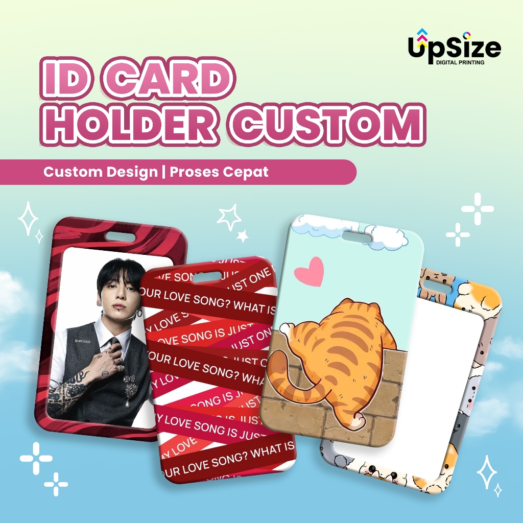 Custom ID Card Holder Nametag Tanpa Tali Card Holder Tempat Kartu Custom Name Tag Custom Card Holder