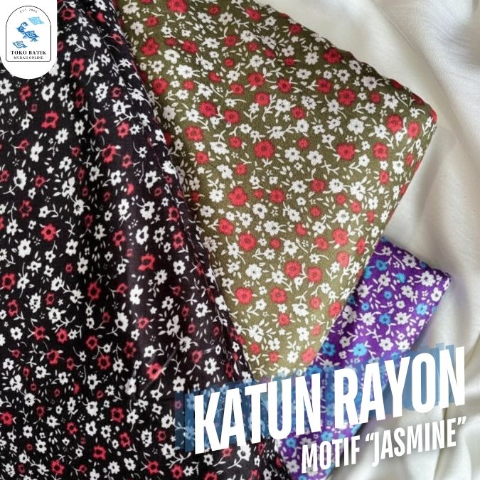 Kain Katun Korea Rayon Silky Viscose Printing Motif " JASMINE " 2026 Original 100% Viscose Premium