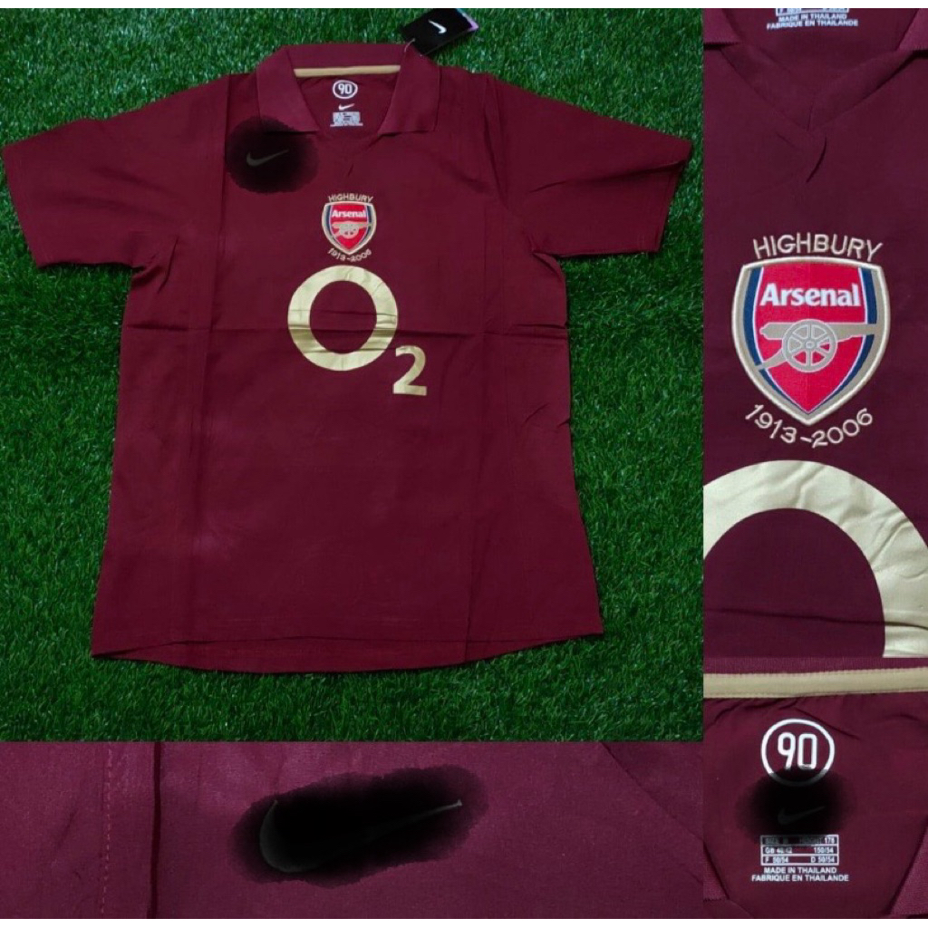 Jersey Kaos Baju Sepak Bola Arsenal Home Away 3rd Third Merah Marun Henty Retro Klasik Classic Jadul