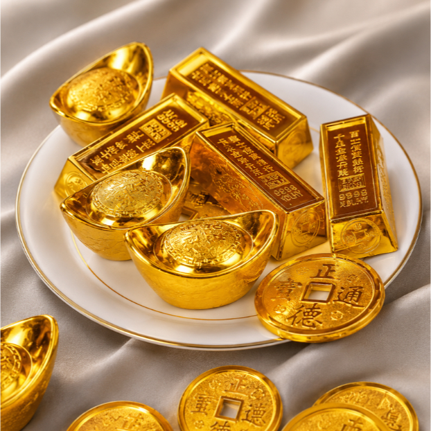 Hiasan YenPao Imlek Gold Yen Pao Hiasan Imlek Yuan Bao Emas Pajangan Uang Yen Pao