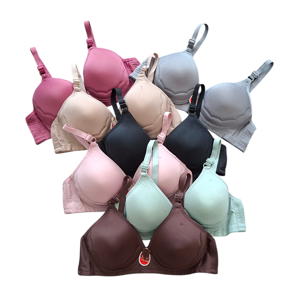 Bra Wanita Dewasa Bh Polos Busa Tipis Ukuran 38-44 Tanpa Kawat
