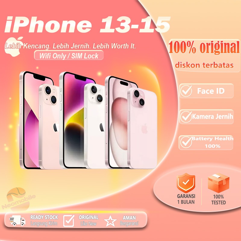 iPhone 13/14PRO/15 SECOND ORIGINAL Inter 128/256/512GB Mulus Like New Face ID Apple iP  WiFi-Only Si