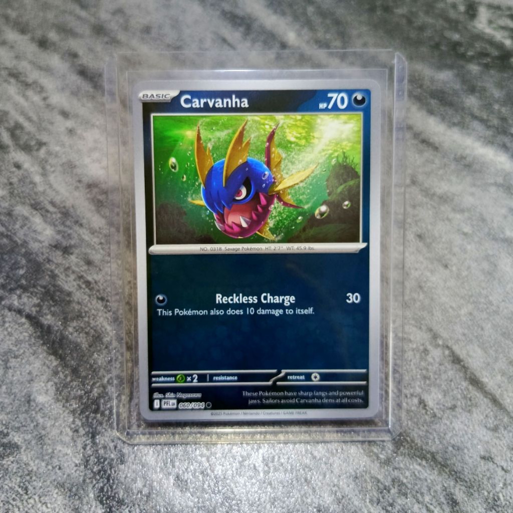 carvanha holo mirror amazing art rare kartu pokemon english TCG asli original | sedia juga pokemon A