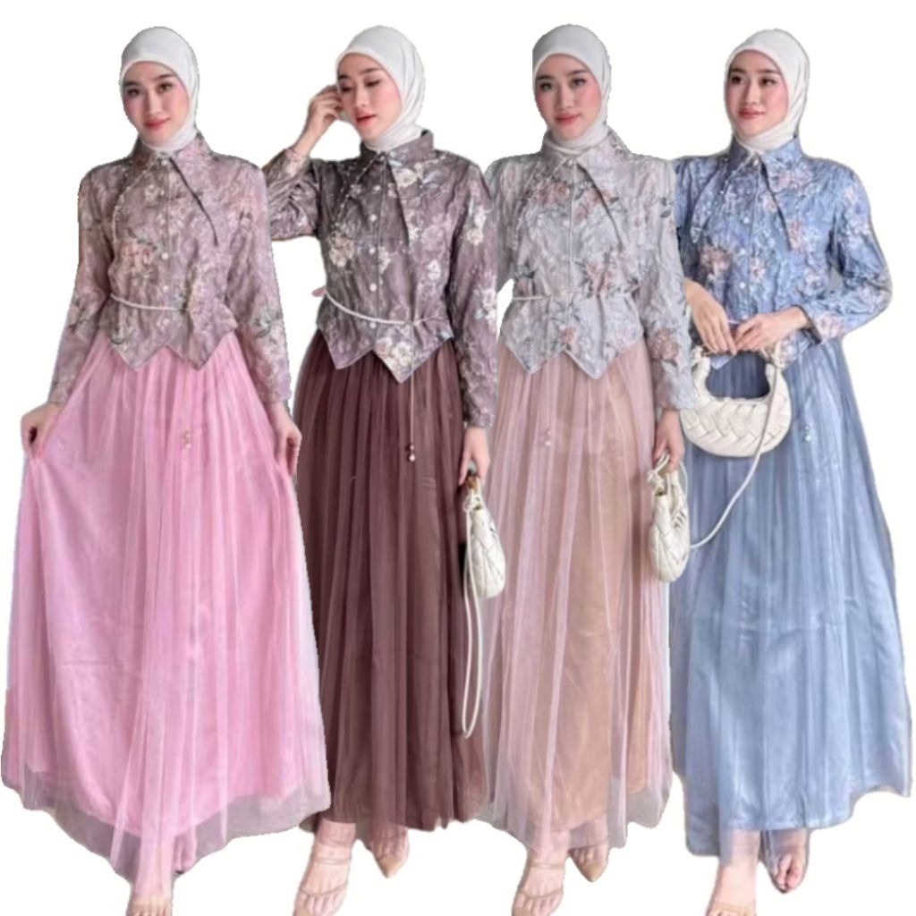 Tania Setelan Rok Kondangan Pakaian Pesta Wanita Muslimah Premium Size XL
