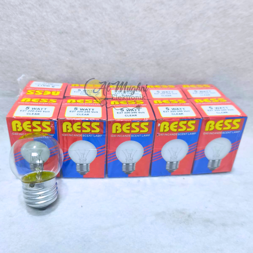 10 Pcs Lampu Pijar G40 Bess 5 Watt Lampu Dop Bohlam G40 Body Kecil Bess