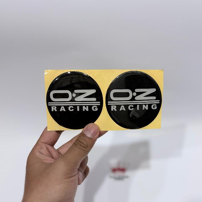 Emblem Stiker Dop Velg OZ RACING hitam putih / Stiker Timbul Logo OZ RACING Dop Velg Mobil Lem Kuat