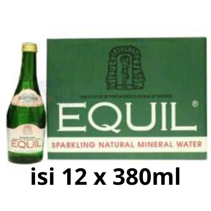 Equil Sparkling Water 380ml 1 Karton Isi 12 Botol Air Mineral Berkarbonasi