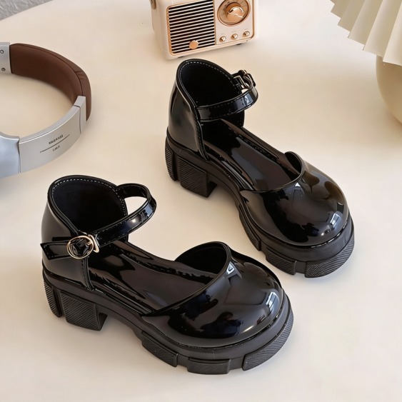 Sepatu Anak Perempuan Loafers Platform Tebal Stylish Lucu Premium | WA505